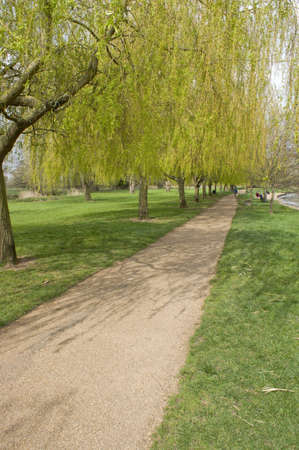 footpath alongside river avon stratford upon avon warwickshire england uk