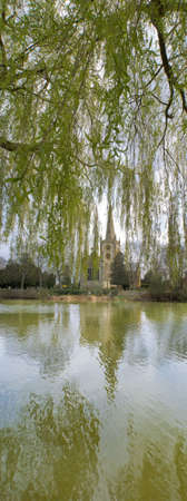 Shakespeares burial place holy trinity church stratford-upon-avon  warwickshire the midlands england uk.の写真素材