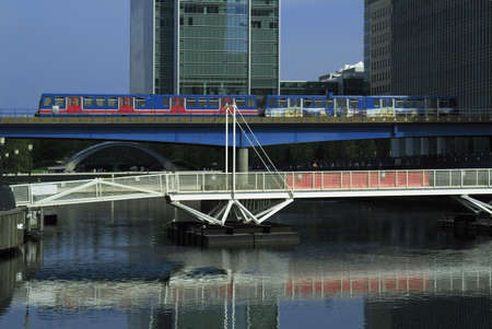 canary wharf docklands london light railway england uk europeの写真素材