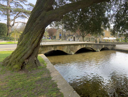 bourton on the water the cotswolds gloucestershire englandの写真素材