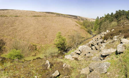 The valley of the river goyt peak district national park derbyshire midlands england uk