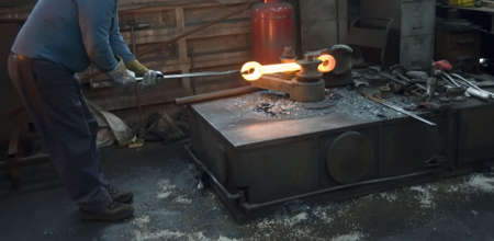 Inside a factory making manufactured goods with steel.