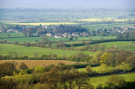 view over countryside and hillsの写真素材