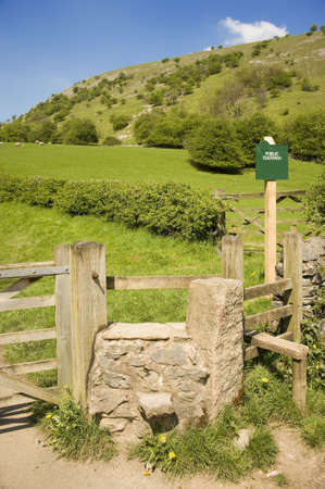 A gate on a footpath.の写真素材
