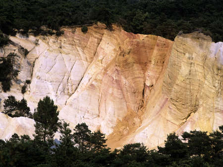 Old ochre mines near Roussillon Colorado de Rustrel Alpes de Haute Provence Provence France Europeの写真素材