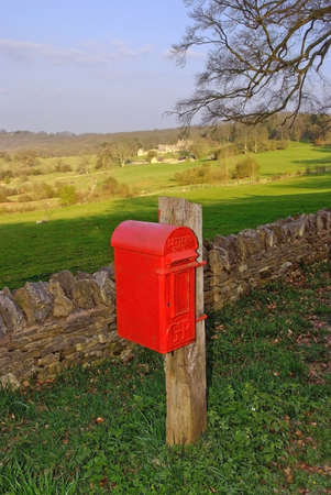 postbox in post in the countrysideの写真素材