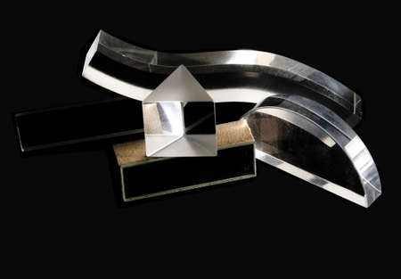 a prism on a black background