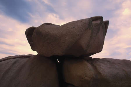 Ploumanach Cote de Granit Rose Cotes d Amor Bretagne Brittany France Europeの写真素材