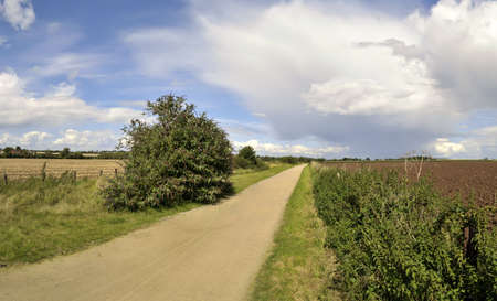 footpath and cycleway the greenway disused and converted railway line stratford upon avon warwickshire the midlands england ukの写真素材