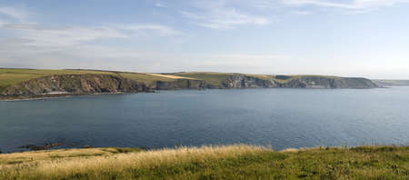 the holiday resort of bigbury on sea the south hams devon england uk view from burgh islandの写真素材