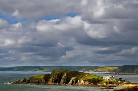 views of the devon coast from bantham to thurlestone the south hams from the south west devon footpathの写真素材