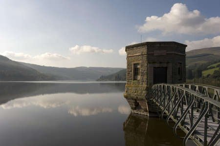 reservoir in the brecon beacons national park powys wales ukの写真素材