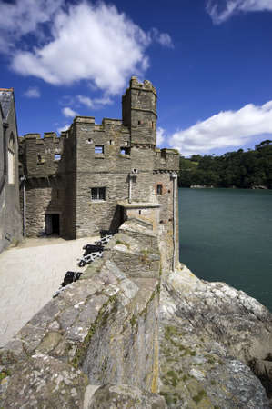 dartmouth castle on the estuary of the river dart devonの写真素材