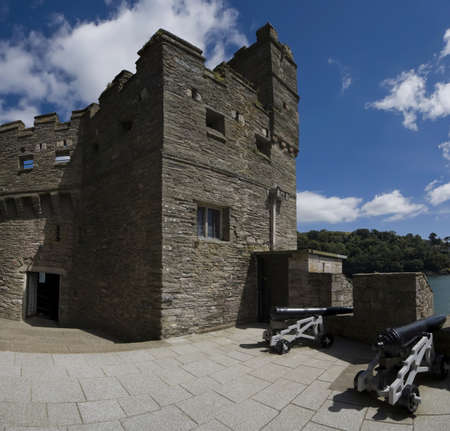 dartmouth castle on the estuary of the river dart devonの写真素材