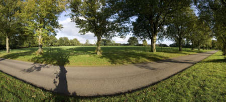 a road through a country estate