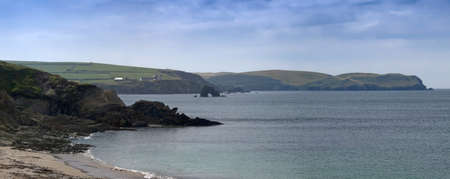 views of the devon coast from bantham to thurlestone the south hams from the south west devon footpathの写真素材