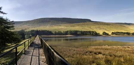 reservoir in the brecon beacons national park powys wales ukの写真素材