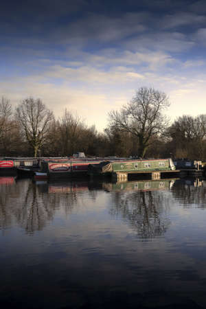 stratford upon avon canal lapworth flight of locks warwickshire midlands england ukの写真素材