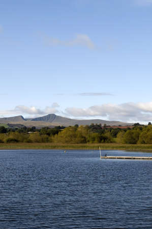 llangorse lake llangors powys brecon beacons national park wales ukの写真素材