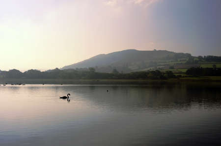 llangorse lake llangors powys brecon beacons national park wales ukの写真素材