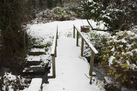 A snow covered rural landscape in the countrysideの写真素材