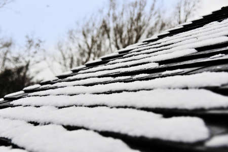 slates on roof of houseの写真素材