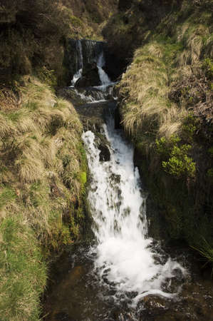 A waterfall gridsbrook view from the pennine way long distance footpath edale the high peak district...