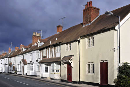 the high street henley in arden village warwickshire england ukの写真素材