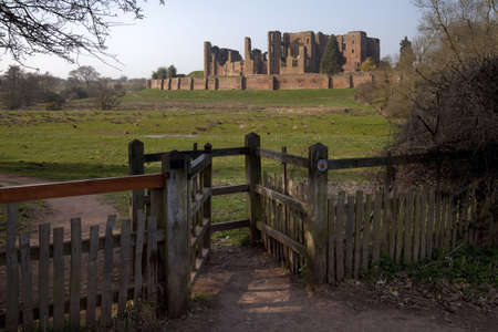 kenilworth castle warwickshire the midlands england uk from the millenium trailの写真素材