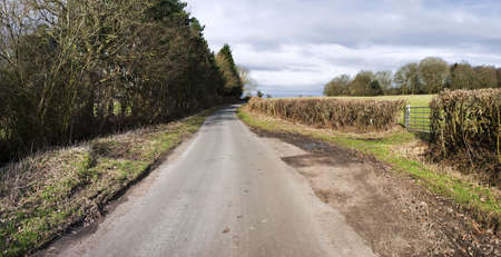 country lane the baddesley clinton estate warwickshire midlands england ukの写真素材