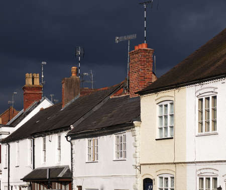 the high street henley in arden village warwickshire england ukの写真素材