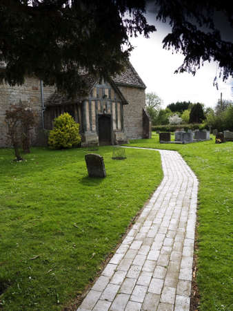 the church at long marston village warwickshireの写真素材