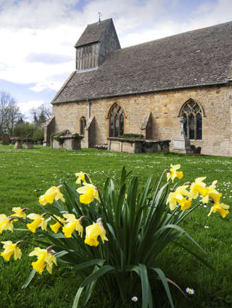 the church at long marston village warwickshireの写真素材