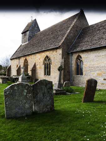 the church at long marston village warwickshireの写真素材