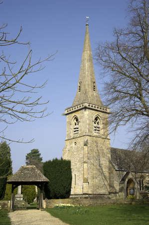 lower slaughter village the cotswolds gloucestershire the midlands england ukの写真素材
