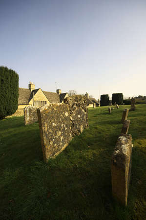 The church at Upper Slaughter Village The Cotswolds Gloucestershire The Midlands Englandの写真素材