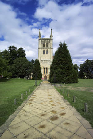 the old benedictine pershore abbey park in worcestershireの写真素材