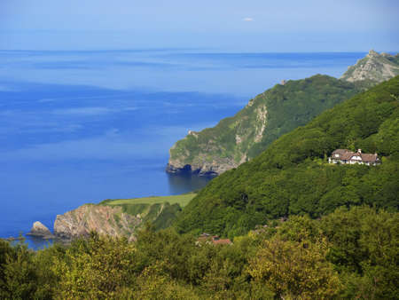 the coast of the valley of the rocks lynton devon along the coastal path の写真素材