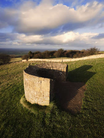 view over countryside and hillsの写真素材