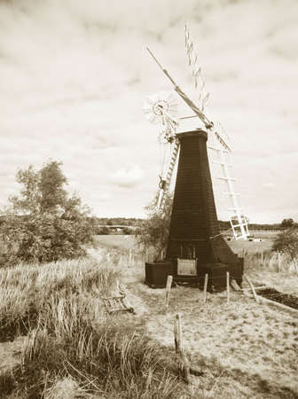 norfolk broads east anglia national park england uk europe national park st olave windpumpの写真素材