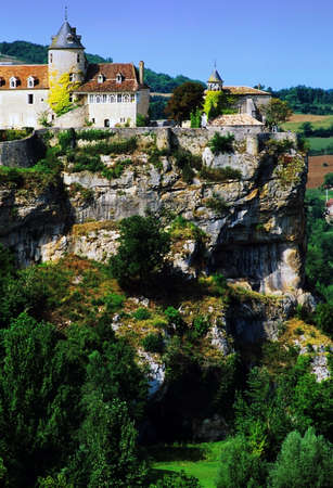 the valley of the river dordogne aquitaine franceの写真素材
