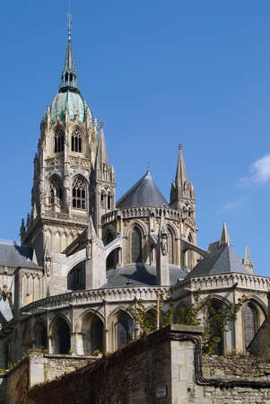 the cathedral at bayeux, normandyの写真素材