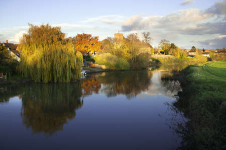 the river avon at bidford on avon warwickshire, england, uk