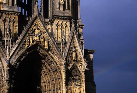 reims cathedral marne, champagnes-ardennes in franceの写真素材