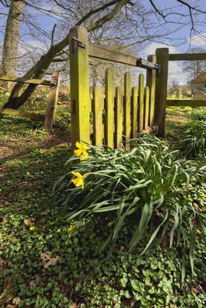 A gate on a footpath の写真素材