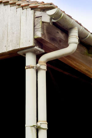 pipes abd guttering on the roof of a house
