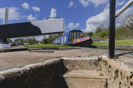 the grand union canal in warwickshire midlands england ukの写真素材
