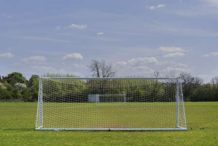 goalposts on a football pitchの写真素材