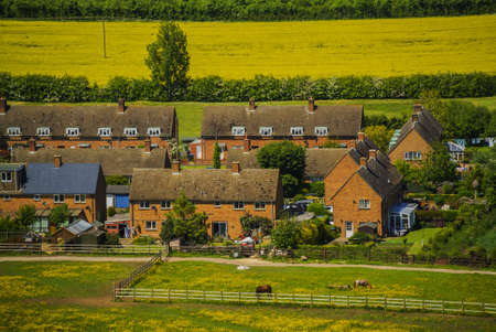 village with houses in countryside