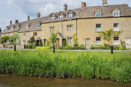lower slaughter village the cotswolds gloucestershire the midlands england uk